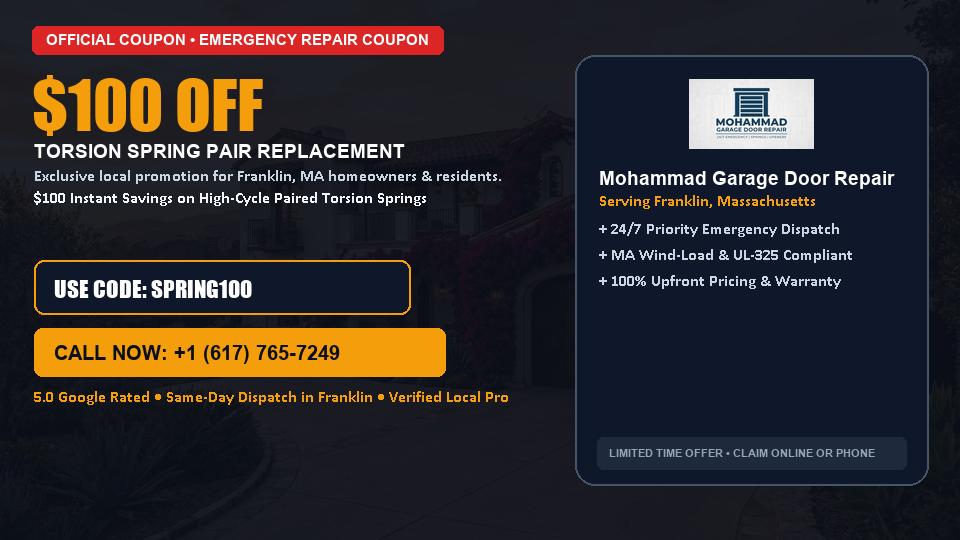 Mohammad Garage Door Repair $100 OFF Dual Torsion Spring Replacement